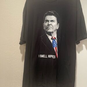 Ronald Reagan “I Smell Hippes” Black Graphic Tee